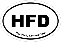 Hartford, Connecticut Oval Stickers