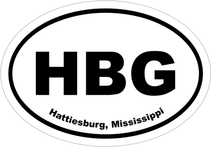 Hattiesburg, Mississippi Oval Stickers
