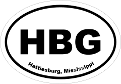 Hattiesburg, Mississippi Oval Stickers