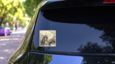 Haunted Castle Sticker on a Rear Car Window (New) example