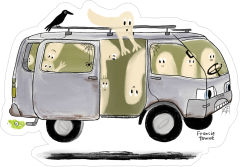 Haunted Van Sticker