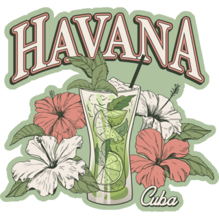 Havana Cuba Cocktail Sticker