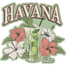 Havana Cuba Cocktail Sticker