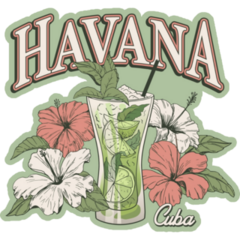 Havana Cuba Cocktail Sticker