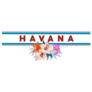 Havana Cuba Floral Banner Sticker