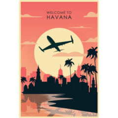 Havana, Cuba Plane Sticker