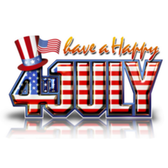 Have A Happy 4th July Lettering Sticker