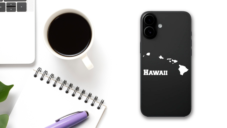 Hawaii And The Hawaiian Islands Sticker on a Phone (New) example