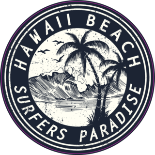 Hawaii Beach Surfers Paradise Circle Sticker
