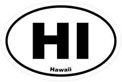 Hawaii Hi Oval Sticker