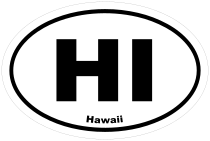 Hawaii Hi Oval Sticker