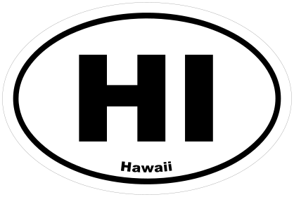 Hawaii Hi Oval Sticker