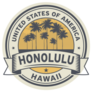 Hawaii, Honolulu, Usa Illustration Sticker