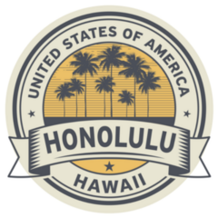 Hawaii, Honolulu, Usa Illustration Sticker