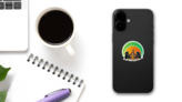 Hawaii HUla Dancers Icon Sticker on a Phone (New) example