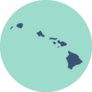 Hawaii Map In Blue Sticker