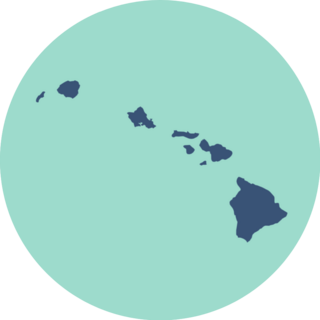 Hawaii Map In Blue Sticker