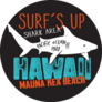 Hawaii Mauna Kea Beach Surf Shark Illustration Sticker