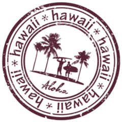 Hawaii Theme Stamp Burgundy Sticker