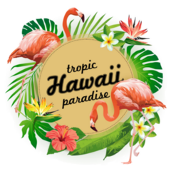Hawaii Tropic Paradise Illustration Sticker