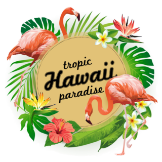 Hawaii Tropic Paradise Illustration Sticker