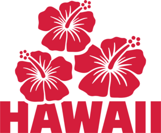 Hawaii With Hibiscus Flowers Sticker