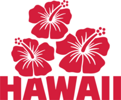 Hawaii With Hibiscus Flowers Sticker