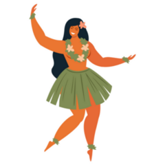 Hawaiian Girl Dancing In Lei Sticker 