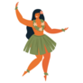 Hawaiian Girl Dancing In Lei Sticker 