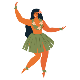 Hawaiian Girl Dancing In Lei Sticker 