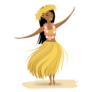 Hawaiian Girl Flower Lei Sticker