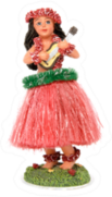 Hawaiian Girl Hula Dancer Bobble Sticker