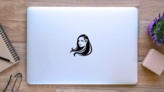Hawaiian Girl Outline Sticker on a Laptop (New) example