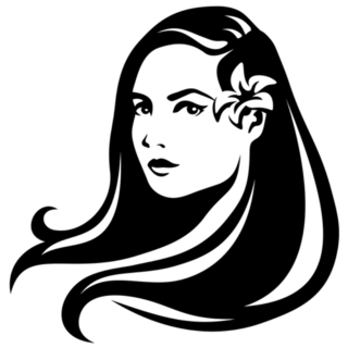 Hawaiian Girl Outline Sticker