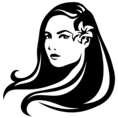 Hawaiian Girl Outline Sticker