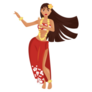 Hawaiian Girl Red Hula Dancer Outfit Sticker