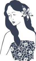 Hawaiian Girl With Flower Sticker