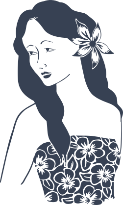 Hawaiian Girl With Flower Sticker