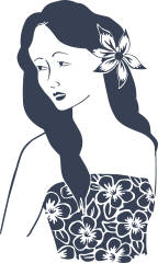 Hawaiian Girl With Flower Sticker