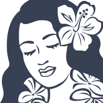 Hawaiian Girl With Hibiscus Flower In Her Hair Sticker
