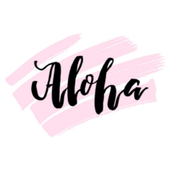Hawaiian Greeting Aloha On Pink Sticker