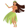 Hawaiian Hula Dancer Hair Swaying Sticker