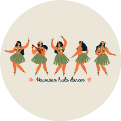 Hawaiian Hula Dancers Young Pretty Woman Sticker