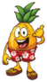 Hawaiian Pineapple Doing The Shaka Hand Sign Sticker