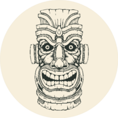 Hawaiian Tiki Statue Mask Sticker