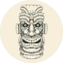 Hawaiian Tiki Statue Mask Sticker