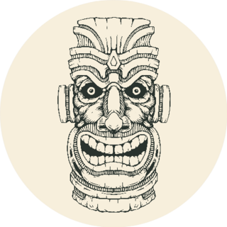 Hawaiian Tiki Statue Mask Sticker