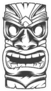 Hawaiian Traditional Tribal Tiki Mask In Vintage Style Sticker