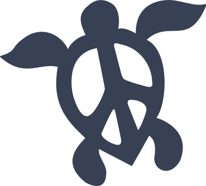 Hawaiian Turtle With Peace Sign Sticker