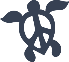 Hawaiian Turtle With Peace Sign Sticker
